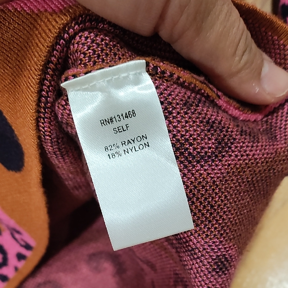 Fate Pink Leaf Print Sweater - Brown & Pink - Picture 5 of 7
